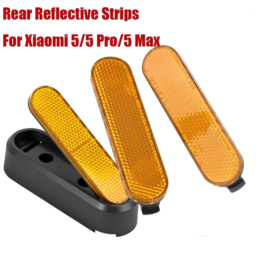 Rear Reflective Strip For Xiaomi 5/5 Pro/5 Max Electric Scooter Accessories Wheel Yellow Safety Reflector 2pcs Replacement Part