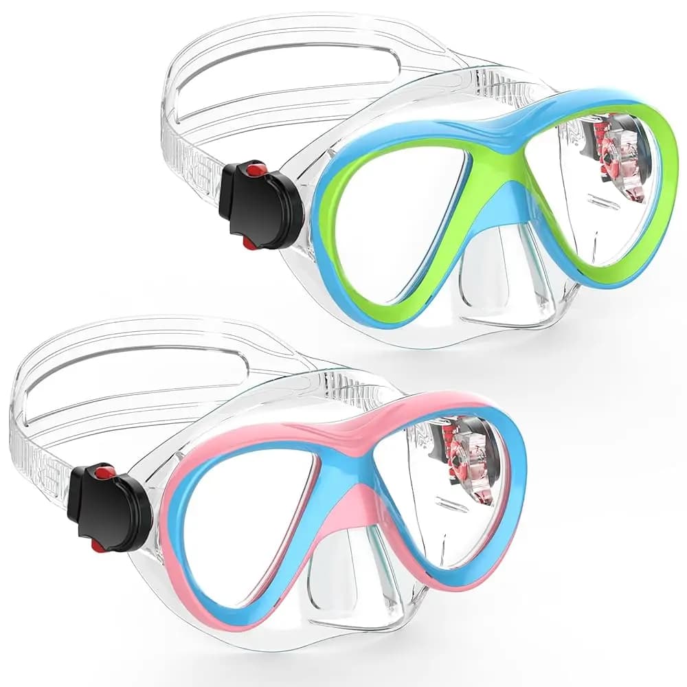 Occhialini da nuoto per bambini, maschera subacquea per ragazzi con copertura per il naso