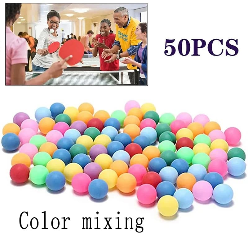 50Pcs Multicolor Plastic Ping Pong Balls Mixed Color Table Tennis Balls Suitable For Game Lottery And Entertainment