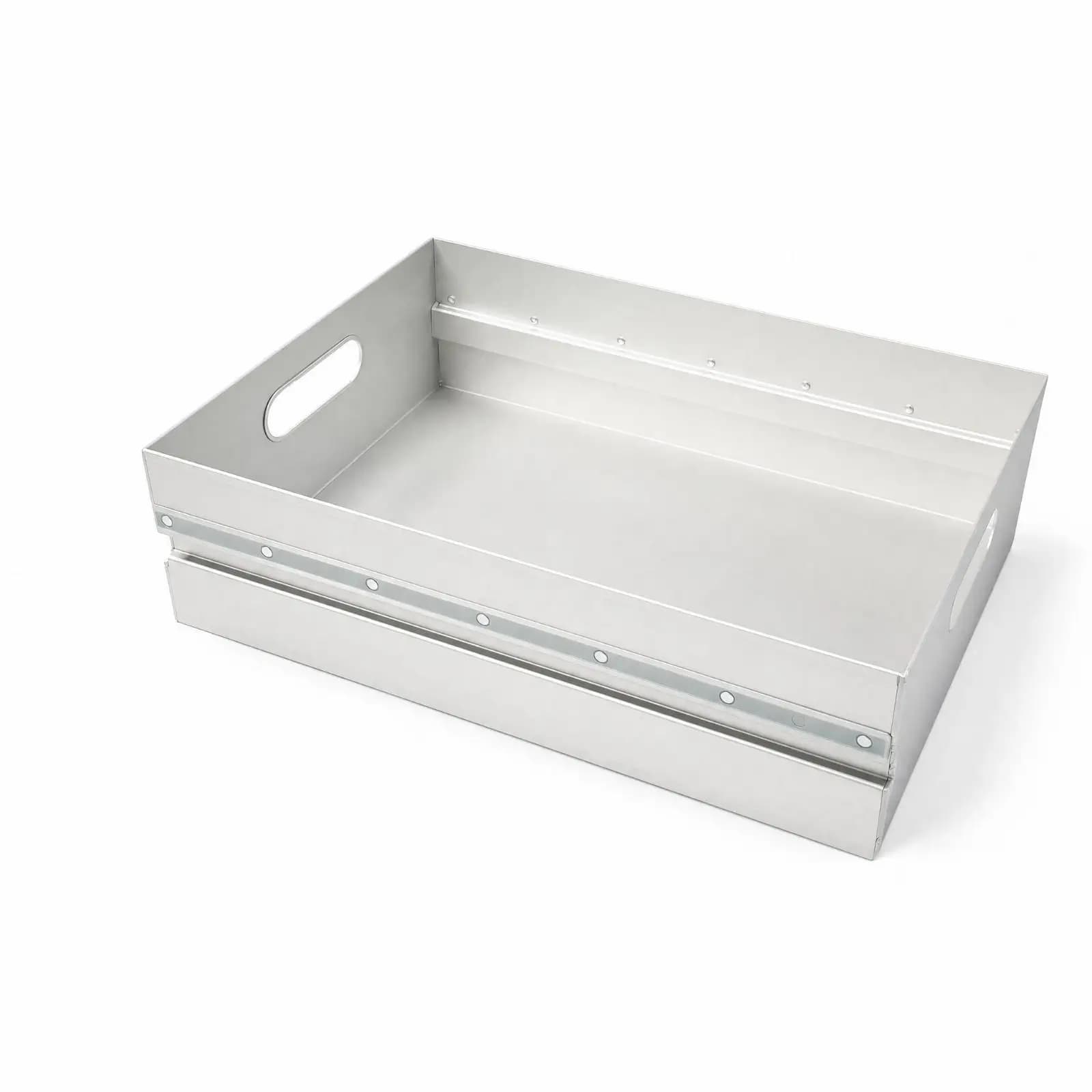 Storage Tray with Handles Rectangular Shallow Drawer Organizer Open-Top Drawer