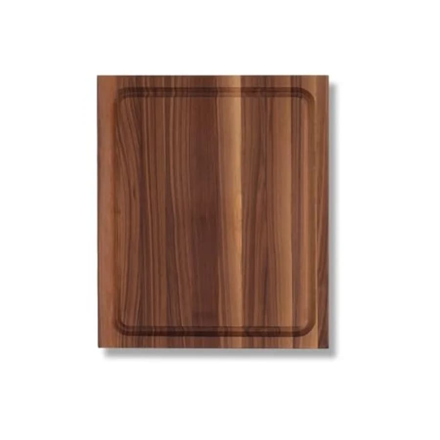 Tagliere Rettangolare in Legno di Noce Serie BBQ 17"x21" Spessore 1.5" (3.8 cm) 15 libbre, Blocco da Macellaio Reversibile con Scanalatura per Succhi - Edge-Gra