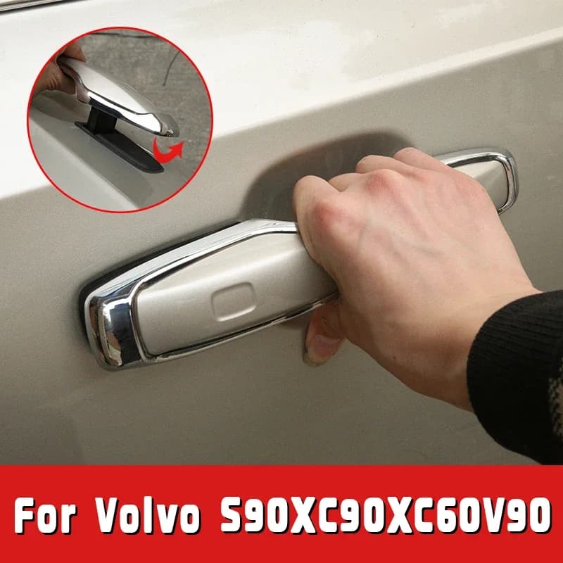 4 pezzi decorazione maniglia portiera auto adesivo copertura cava trim per Volvo S90 XC90 XC60 V90 auto cromo styling