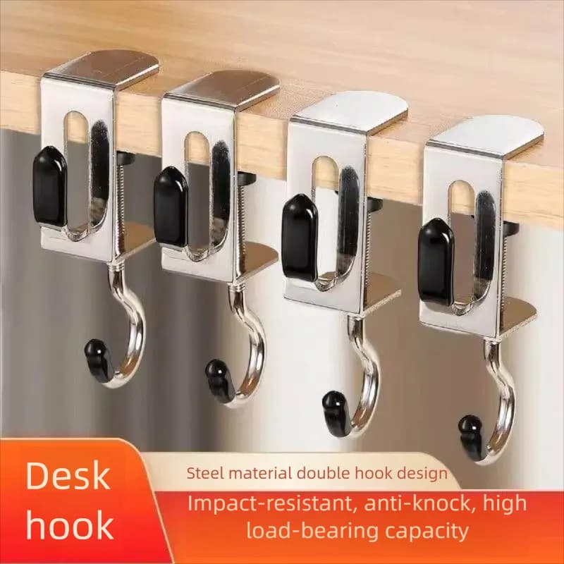 Steel Adjustable Desk Edge Hook Gaming Headset Desk Hanger Backpack Storage Hanging Hook Holder Punch-free Home Office Organizer