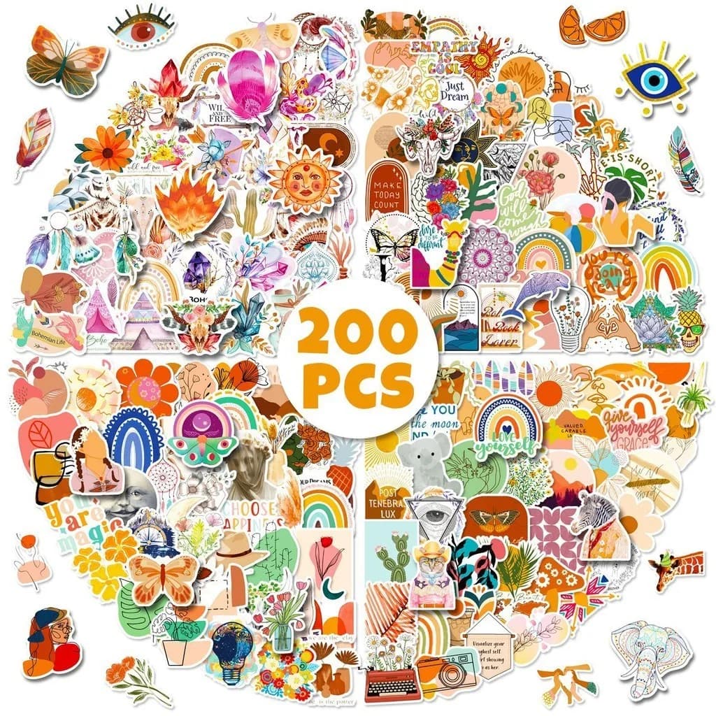 50/100/200PCS BOHO Art Bohemian Impermeabile Graffiti Adesivi per Conto A Mano Astuccio Decalcomanie BulingBulingStickers Negozio