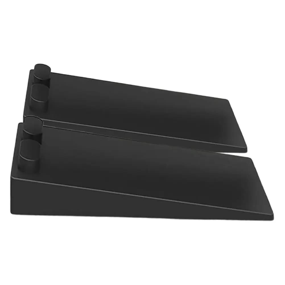 2Pcs Black Silicone Door Stop Wedge Rubber Door Stoppers for Floor Heavy Doors Home Office Minimalist Design Plastic Wedge