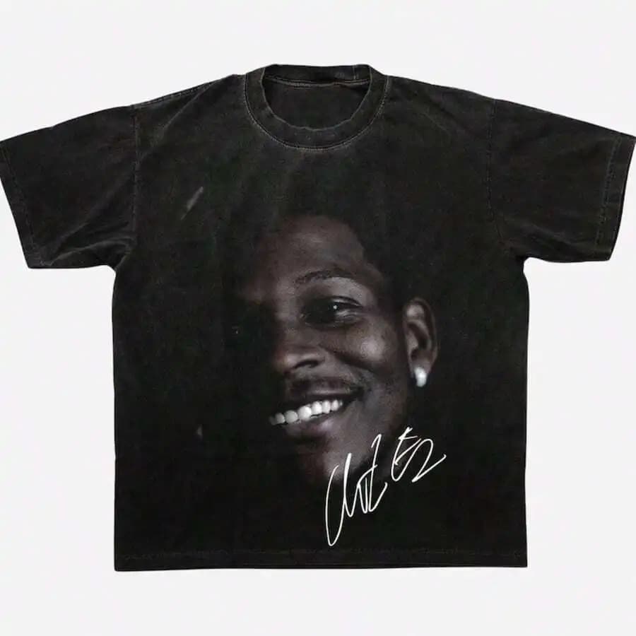 Ispirato al design PNG Halftone di Anthony Edwards _ T-shirt da basket per i fan _ Halftone Dtf _ Nero