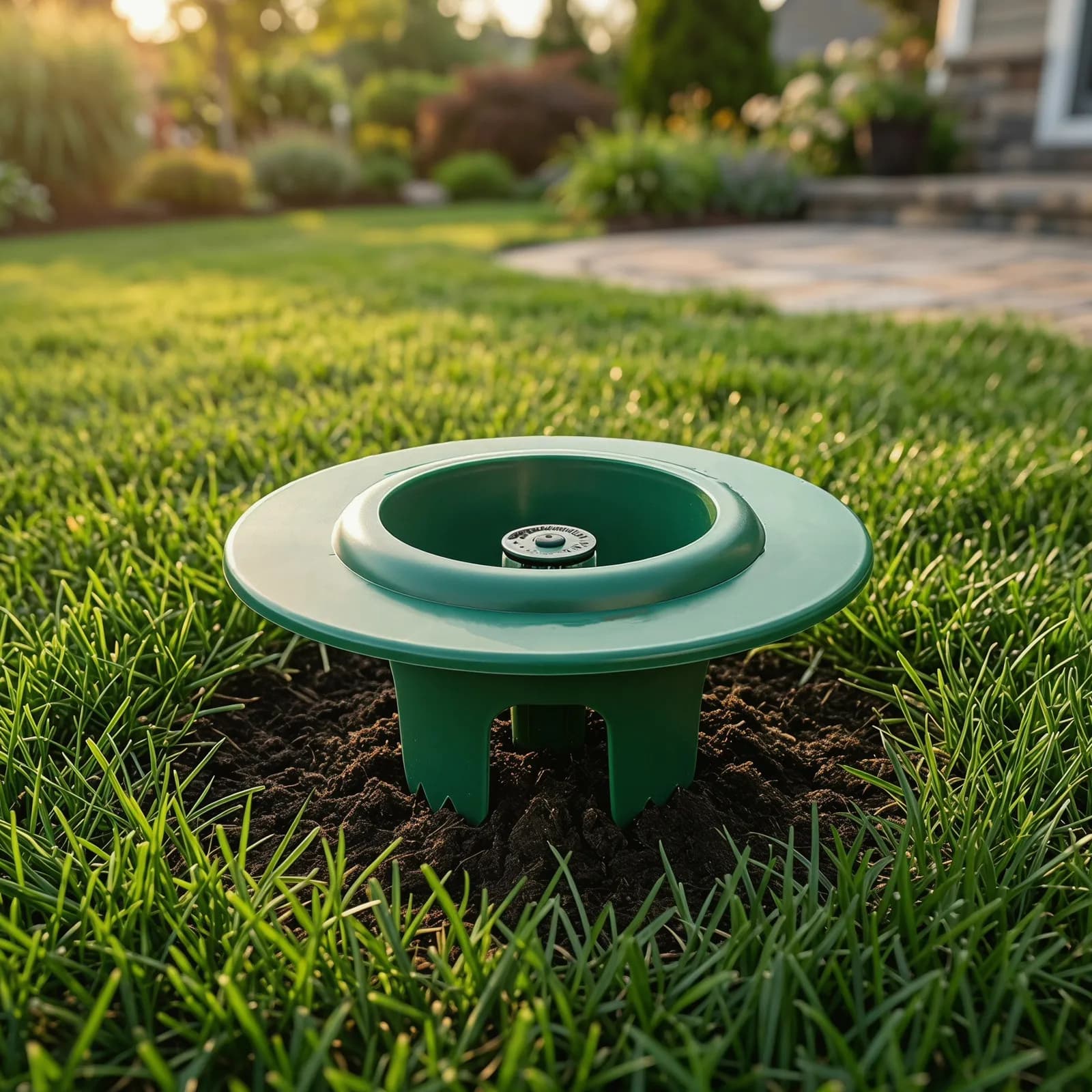 6Pcs Irrigation Sprinkler Head Protector Cover Outdoor Lawn Sprinkler Donut Guard Ring Green Mower Trimmer Damage Prevention