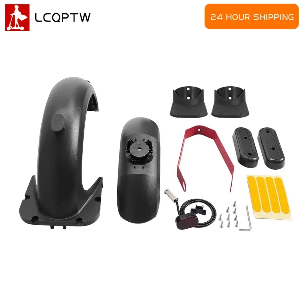 Kit parafango anteriore posteriore per scooter elettrico Ninebot Max G30 Ali parafango in fibra di carbonio con parte accessori luce freno