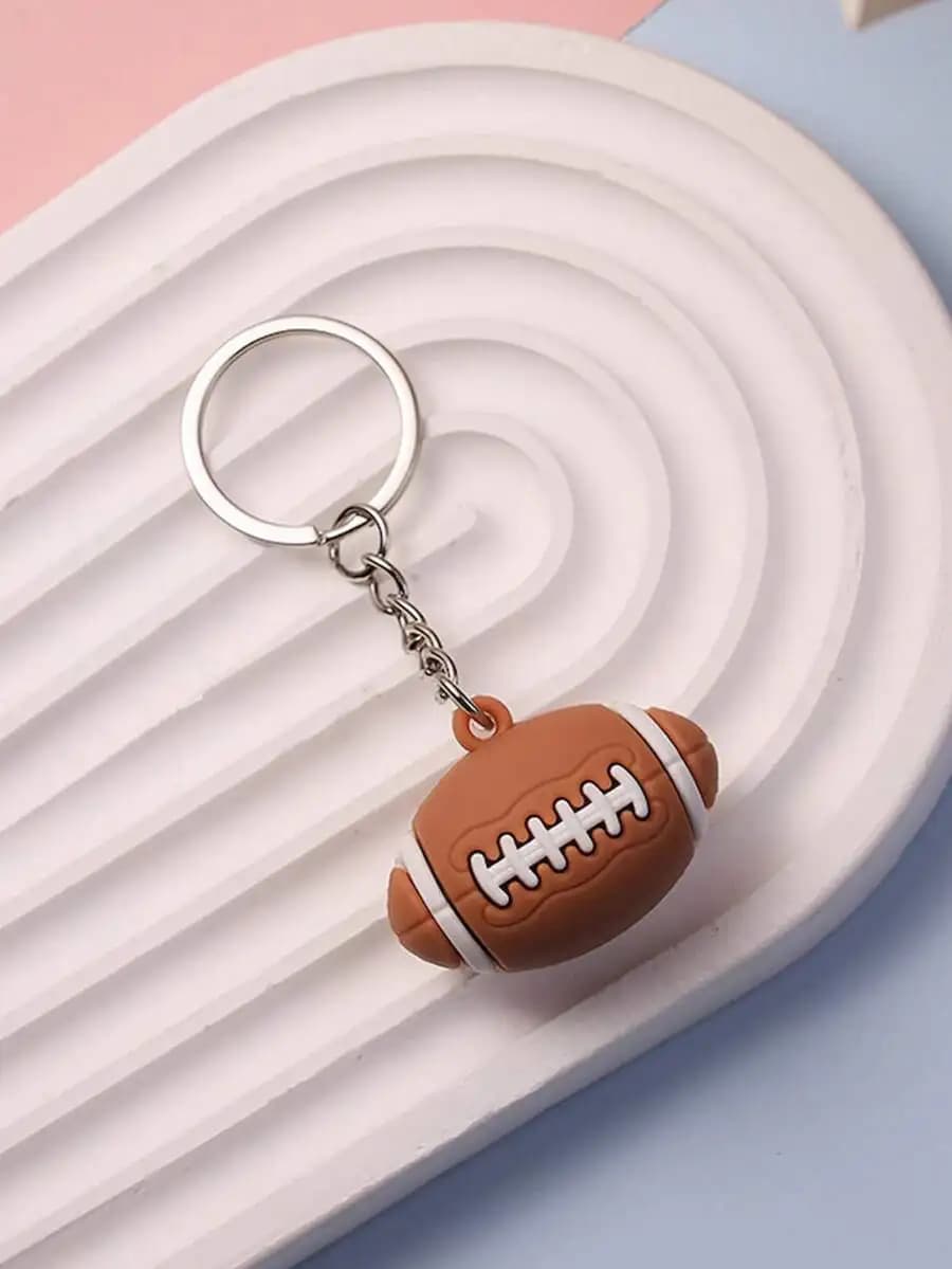 Mini portachiavi realistico a forma di pallone da calcio da 3 cm per uomo e donna, accessorio per borsa o auto sportiva