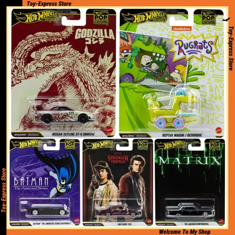 Hot Wheels Premium 2026 Cultura pop Hotwheels 2026 1:64 Modello di auto Stranger Things Ragazzo Giocattoli per bambini BMW Batman Batmobile Nissan GT-R