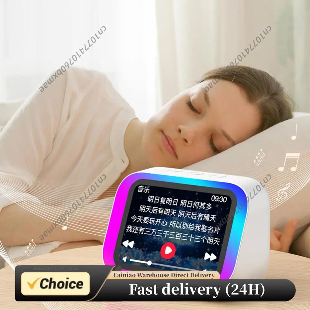 Altoparlante Intelligente con Schermo TFT 4.0, Controllo Vocale AI, Speaker 5W, Luce a 7 Colori, Bluetooth 5.4, Chiamate Hands-Free/Album Fotografico Elettronico/Allarme Meteo