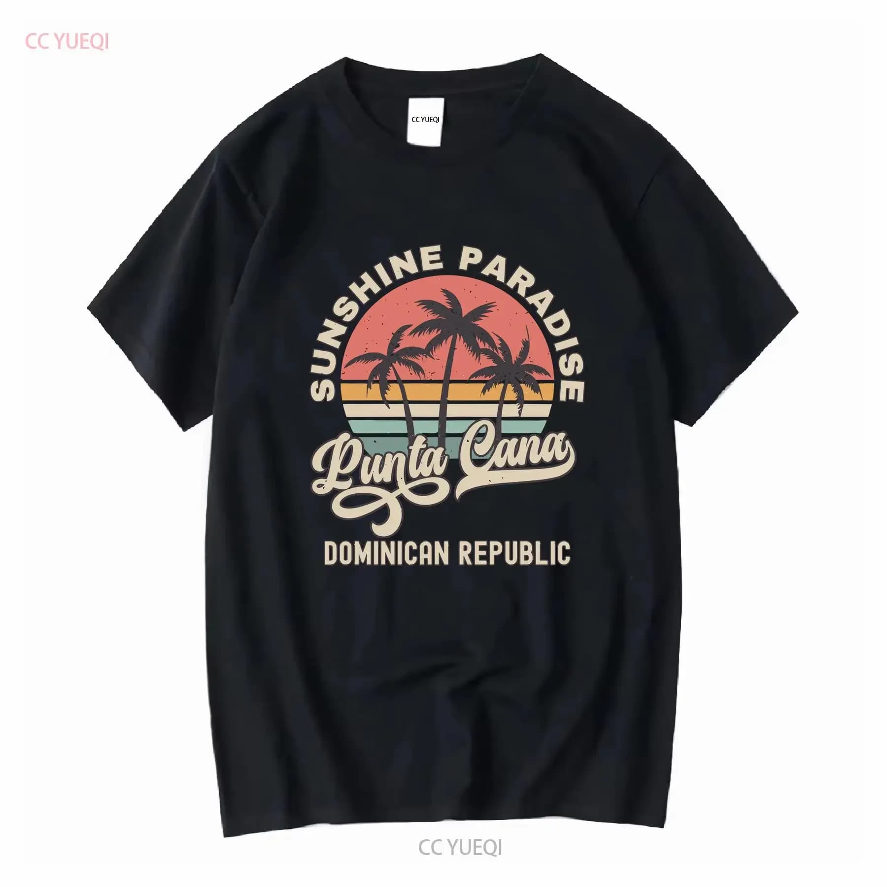 Punta Cana T Shirt Dominican Republic Souvenir Palm Tree Retro SunseT Matching Girls Trip long or short sleeves vintage Washed