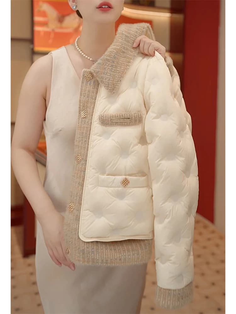 Thickened Warm Cotton Jacket Women's Loose Fit Stand Collar Coat Stylish Winter Outerwear Comfortable Cotton Padded Coat