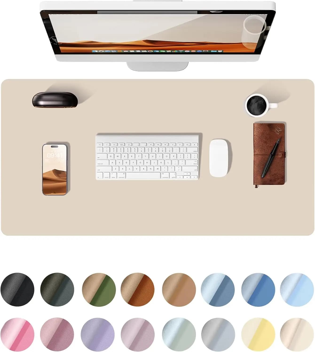 Large mouse mat, office desk mat, leather desk protection, PU leather non-slip mat, laptop mat