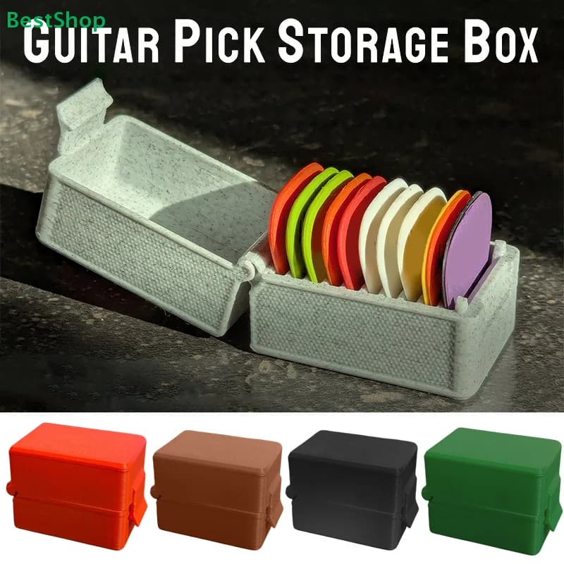 ♪ Scatola porta plettri per chitarra con organizer a scomparti, custodia portatile per plettri stampata in 3D