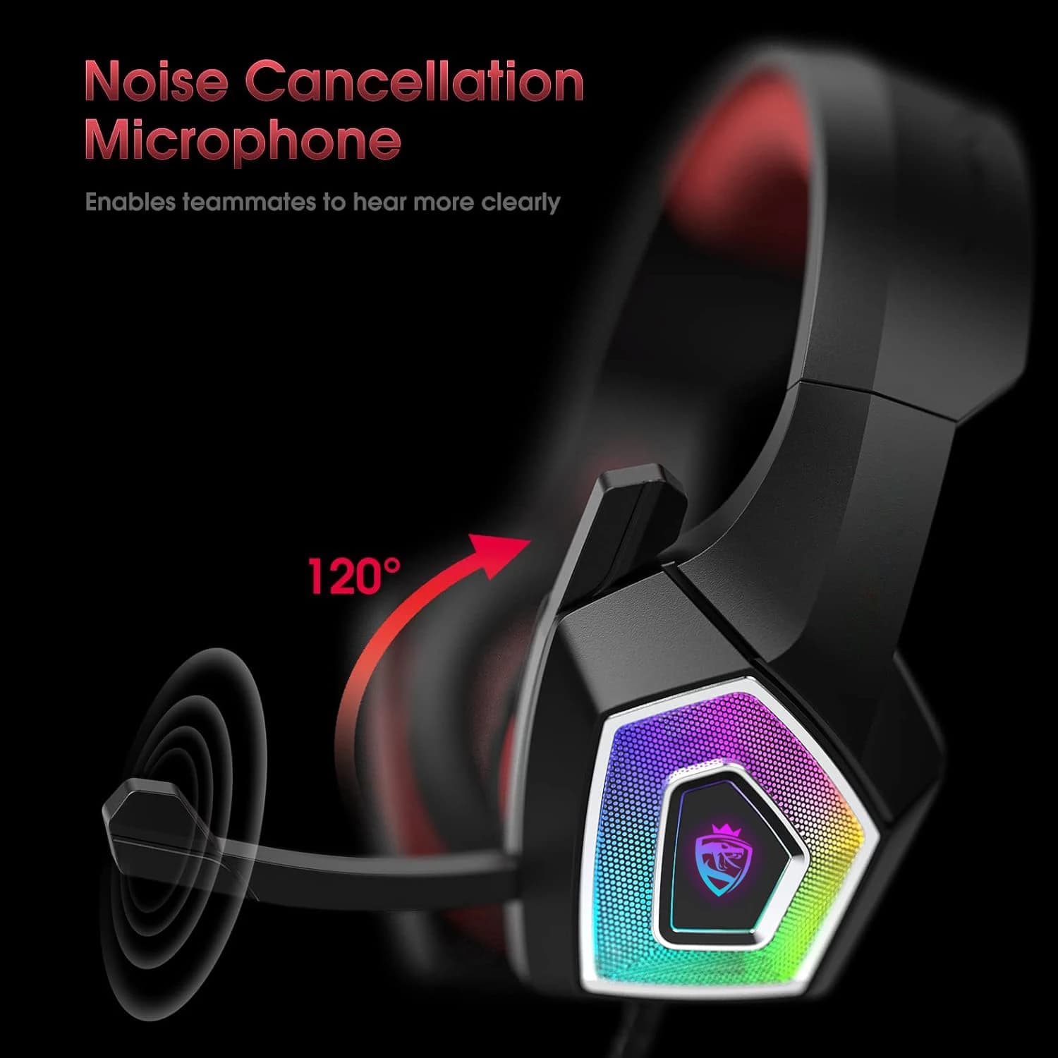 Gaming Headphones V1 3.5Mm, Stereo Headphones Width with Microphone Clearing the Noise, Comfortable for the Eye