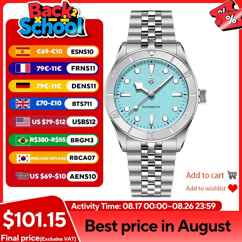 PAGANI DESIGN 2026 New Ice Blue Dial BB54 Luxury Automatic Watch For Men Japan Movt Stainless steel Bezel Mechanical Wristwatch