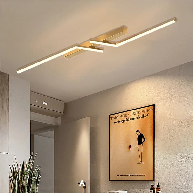 Moderna Plafoniera A LED Linea Semplice Design Oro Lustro Lampada Da Parete 60/80/100/120 cm Per Camera Da Letto Soggiorno Corridoio Ingresso