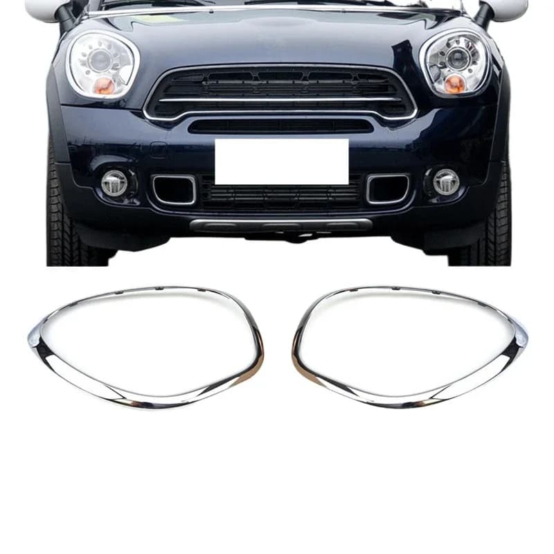 Copertura della cornice dell'anello di rivestimento del faro cromato/nero per Mini Countryman R60 R61 2011-2016