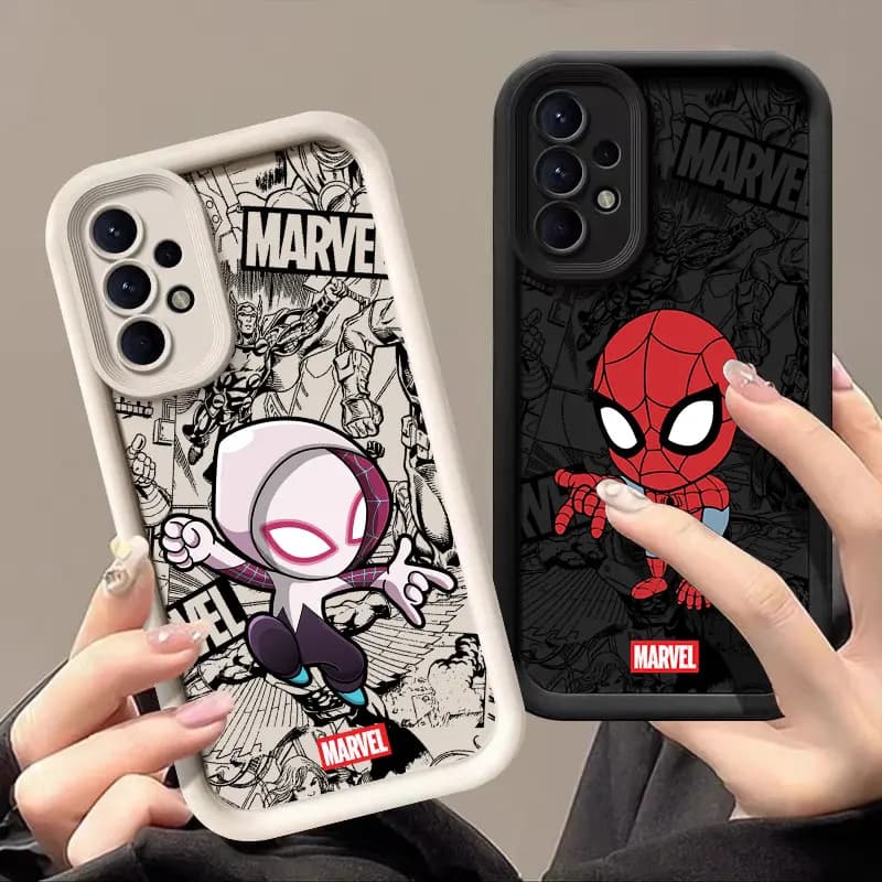 Custodia Marvel Spiderman Gwen per Samsung Galaxy A57 A56 5G A37 A36 A17 A07 A26 A16 A06 A55 A52 A14 A73 A34, Cover in Silicone Ironman