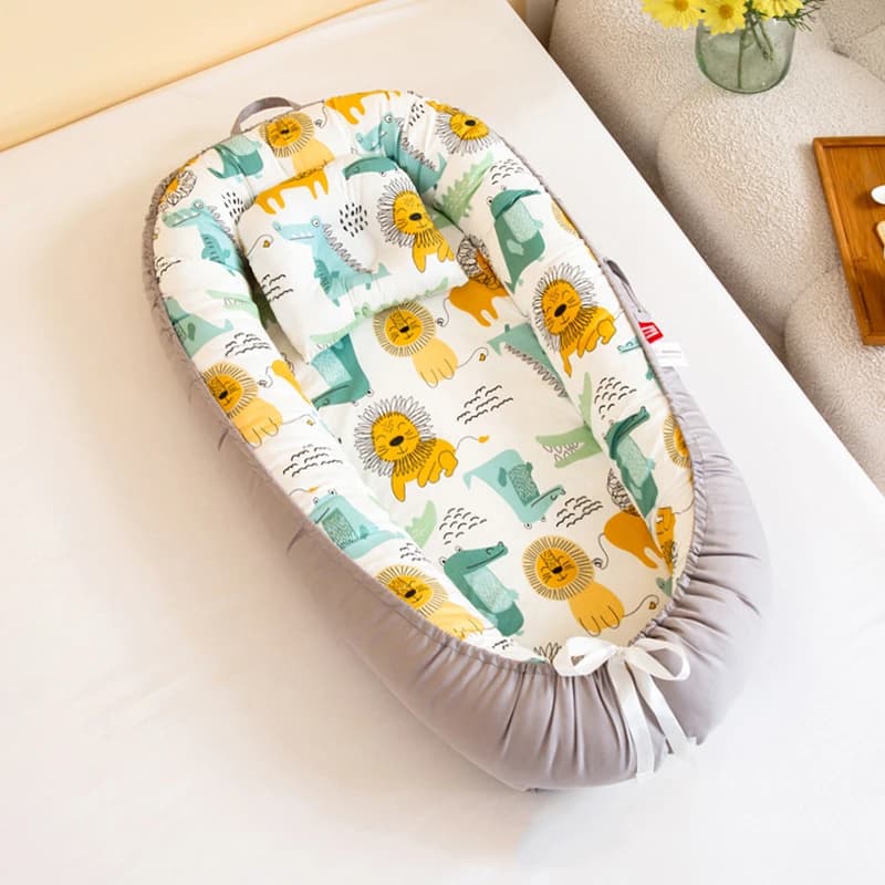 Culla per nido per bambini in cotone Culla per lettino Culla portatile Letto da viaggio Paraurti per culla con cuscino Regali per culla portatili