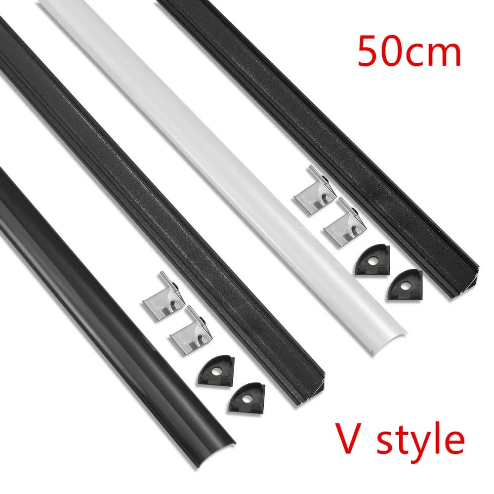 LED aluminum profile black cover LED bar 50 cm LED light strip Aluminum led profile For interior home wall ceiling angle