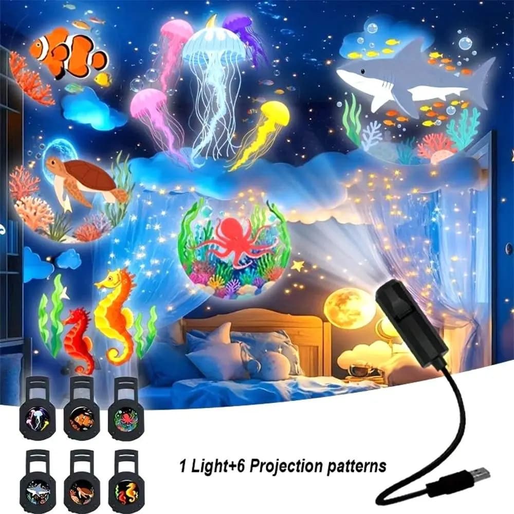 Butterfly LED USB Projector Light Adjustable Patterns USB Powered Marine Life Projector Light Multi Light Panels Portable Desig