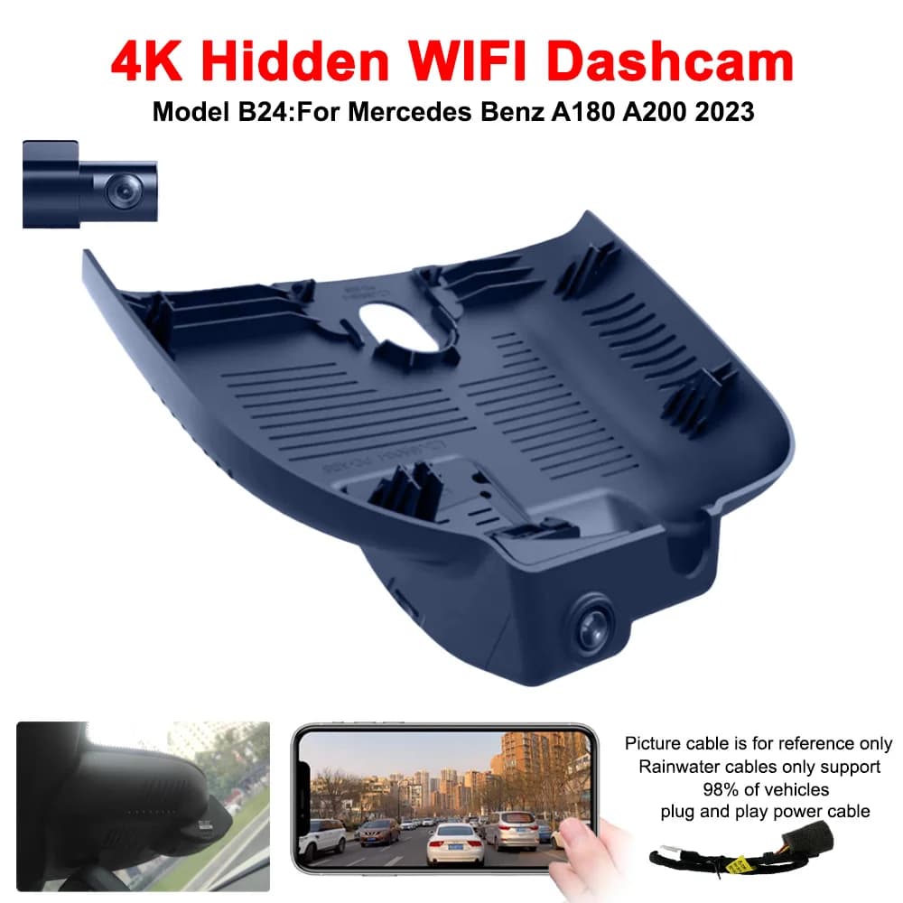 Per Mercedes Benz A180 A200 2023 Anteriore e Posteriore 4K Dash Cam per Auto Videocamera Registratore Dashcam WIFI Auto Dvr Dispositivi di Registrazione