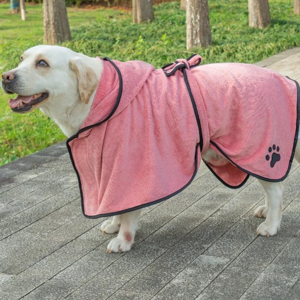 High Absorbency Dog Bathrobe with fixed belt, super hot towel for pets, microfiber cap towel for cats and dogs