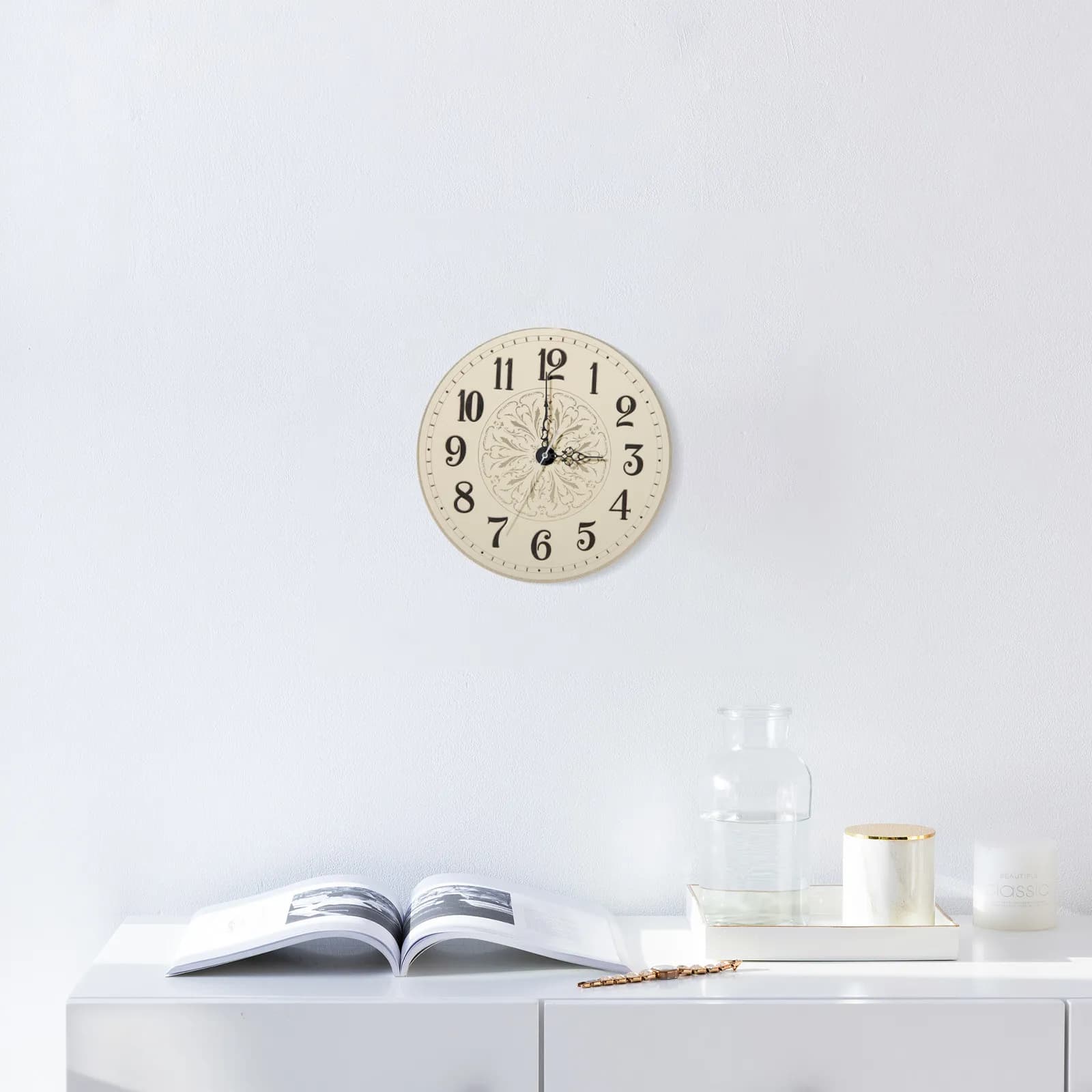 Quadrante di Ricambio Fai-da-Te per Orologi da Parete, Rotondo in Ferro, Leggero, Facile da Installare, Materiale Robusto, Design Elegante e Semplice