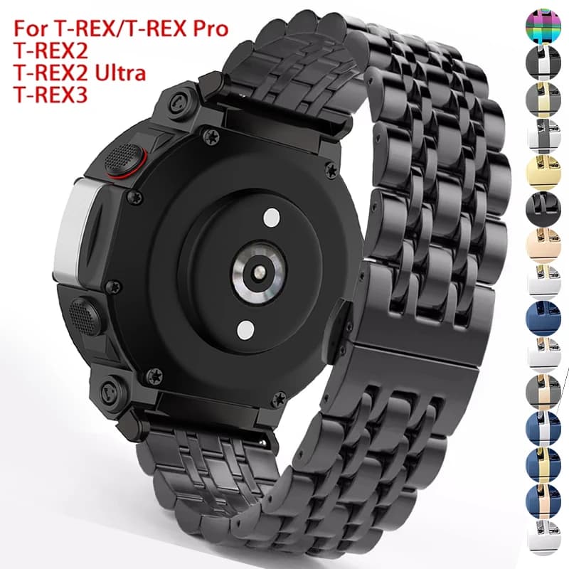 Cinturino in acciaio per Huami Amazfit T-rex 3/2 Trex Pro Cinturino in metallo per Amazfit T-Rex Ultra Tyrannosaurus Accessori Smartwatch