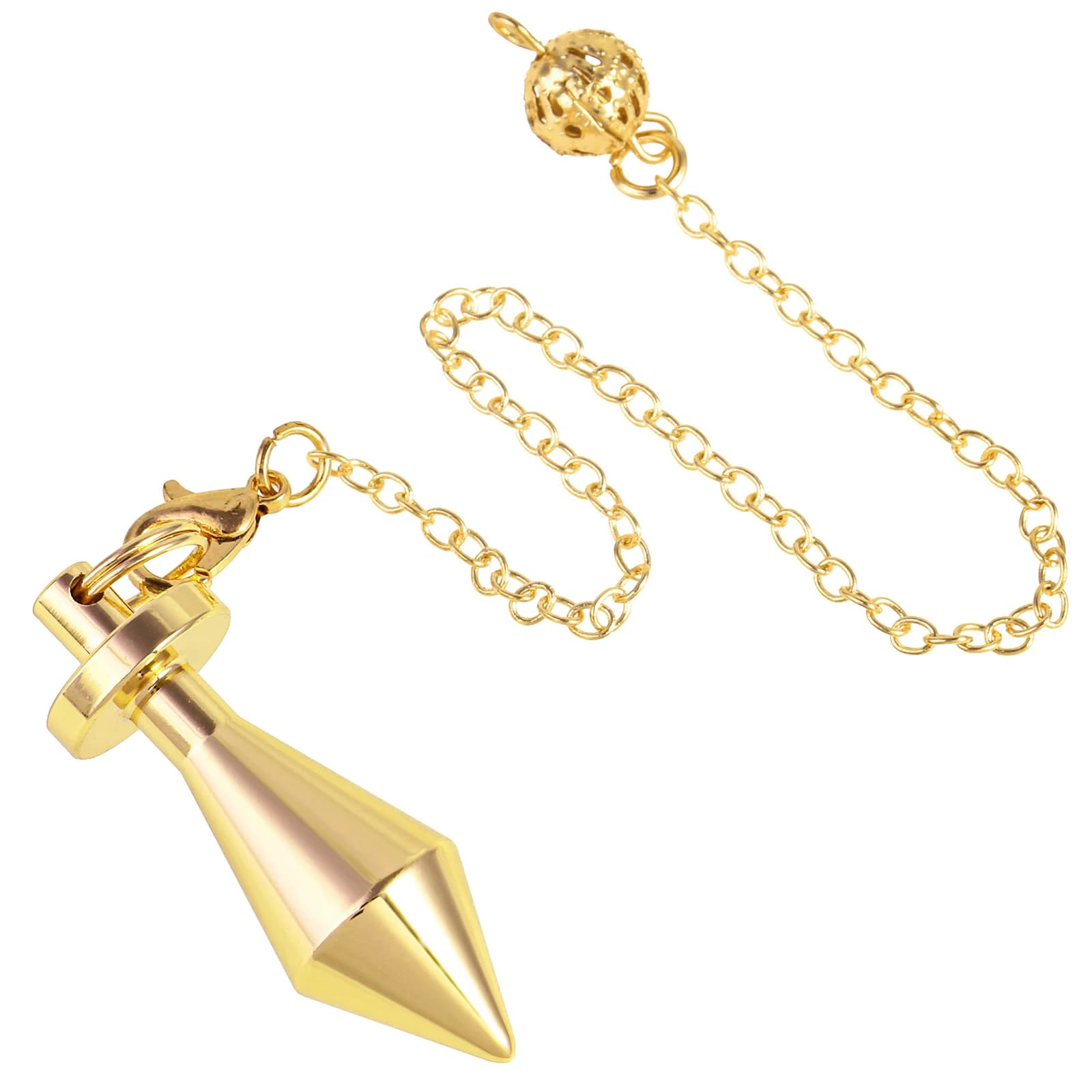 Pendoli in metallo in ottone per la divinazione Fortune Telling Wicca rabdoming pendente a pendolo a punta per il bilanciamento dei Chakra