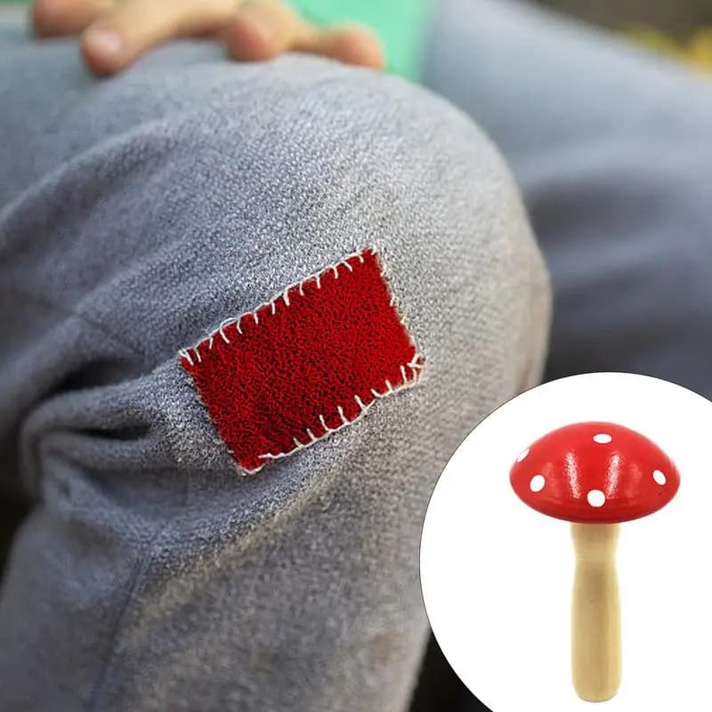 Strumento per rammendo funghi per rammendo fai da te in legno Pantaloni portatili Vestiti Calzini Cucito Rammendo Ago Patch Vestiti Strumento per filo per cucire
