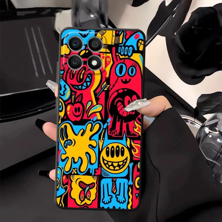 Cover per Telefono con Motivo Graffiti Rosso per Huawei P20 Lite 2018 P30 P20 Pro P20 P40 Lite P Smart 2019