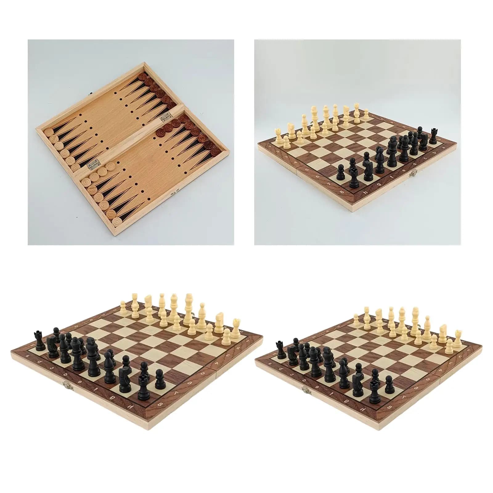 Chess Checkers Backgammon set Travel Games Chess Set for Draughts Perfect Gifts