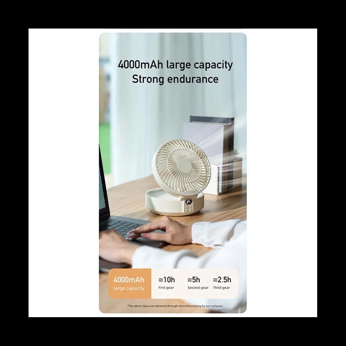 Ventola di raffreddamento ad aria a circolazione wireless con telecomando con ventilatore da tavolo elettrico pieghevole a luce LED, B-ABLM