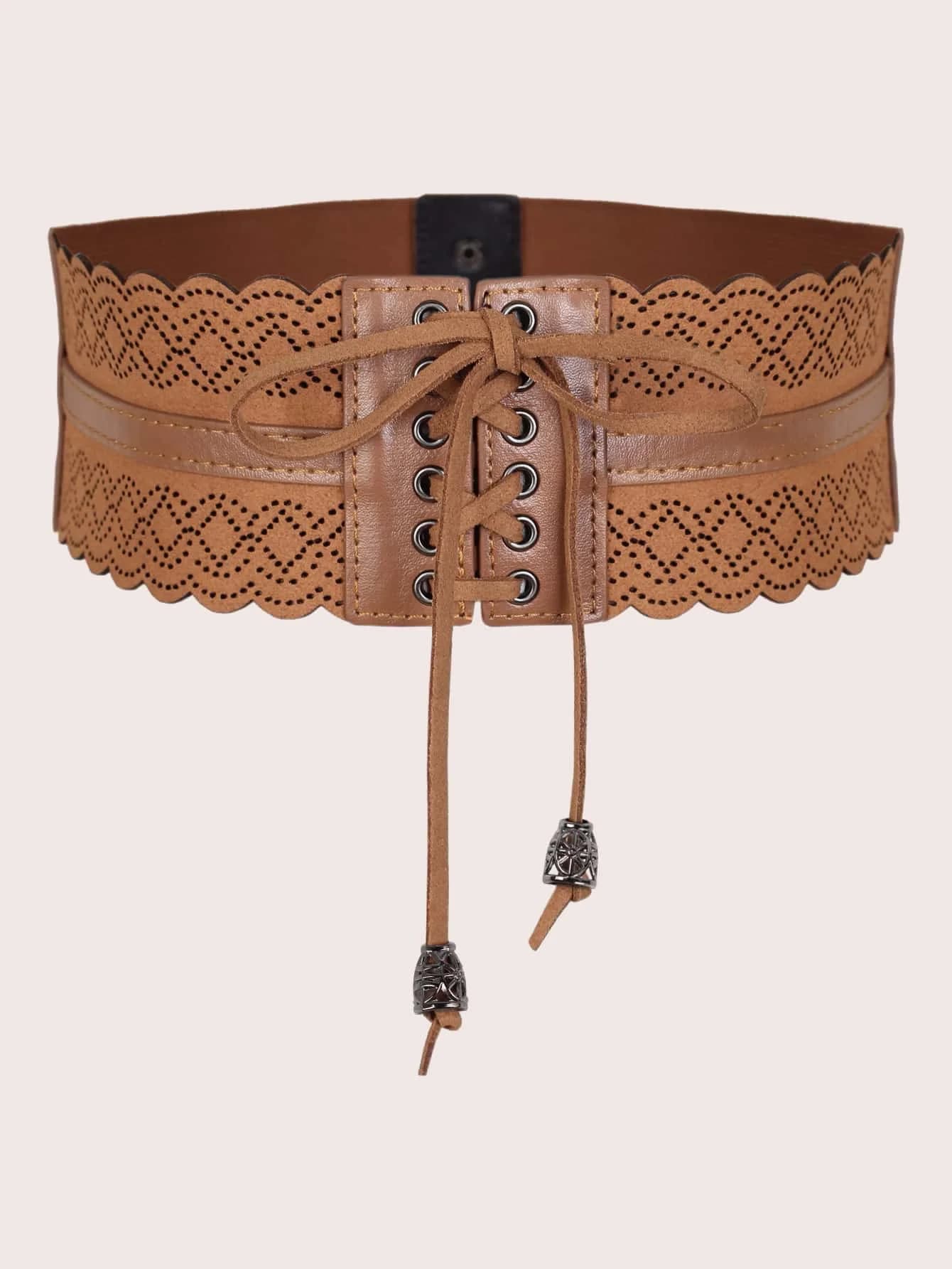 Livesso Boho 1pc Cintura larga da donna traforata per abito estivo, scolastico, autunnale, Halloween