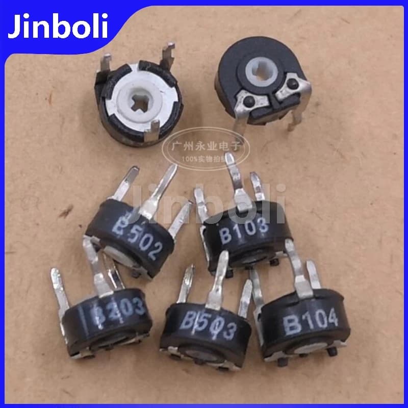 10 Pezzi PT06S Potenziometro Regolabile di Precisione B5K B10K B20K B50K B100K B502 B103 B203 B503 B104 Foro a Croce Orizzontale
