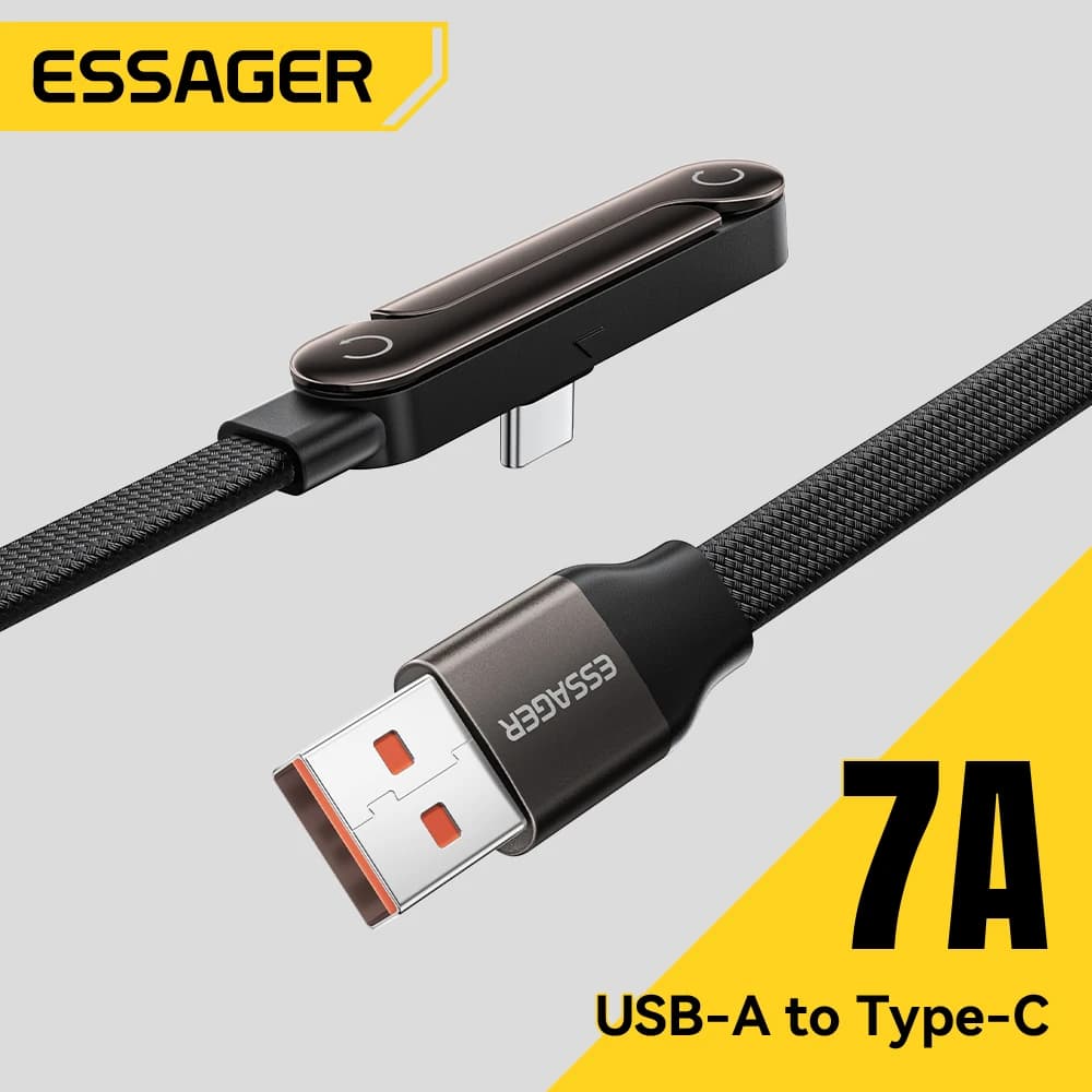 Essager Digital Dispaly USB C Cable For iPhone 17 16 15 Xiaomi Huawei 100W PD Fast Charging For Macbook iPad Type C to C Cable