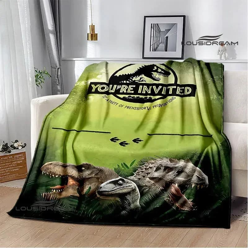 Coperte con stampa 3D Jurassic Park, coperta calda per letto, coperta morbida e confortevole, coperta da viaggio per la casa, rivestimenti per letto, regalo di compleanno