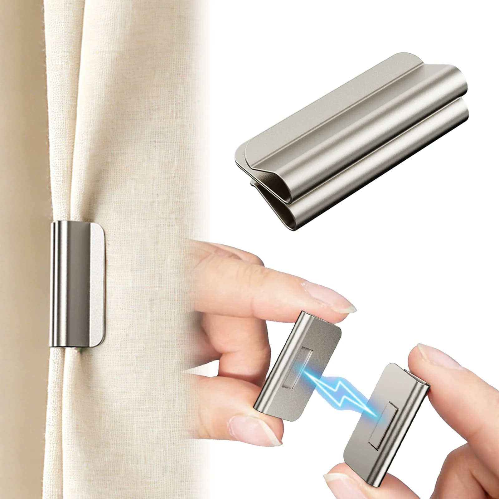 10 paia di clip magnetiche resistenti per tende, per evitare che la luce si infilzi, mantengono le tende chiuse per tende da casa, camera da letto, ufficio.