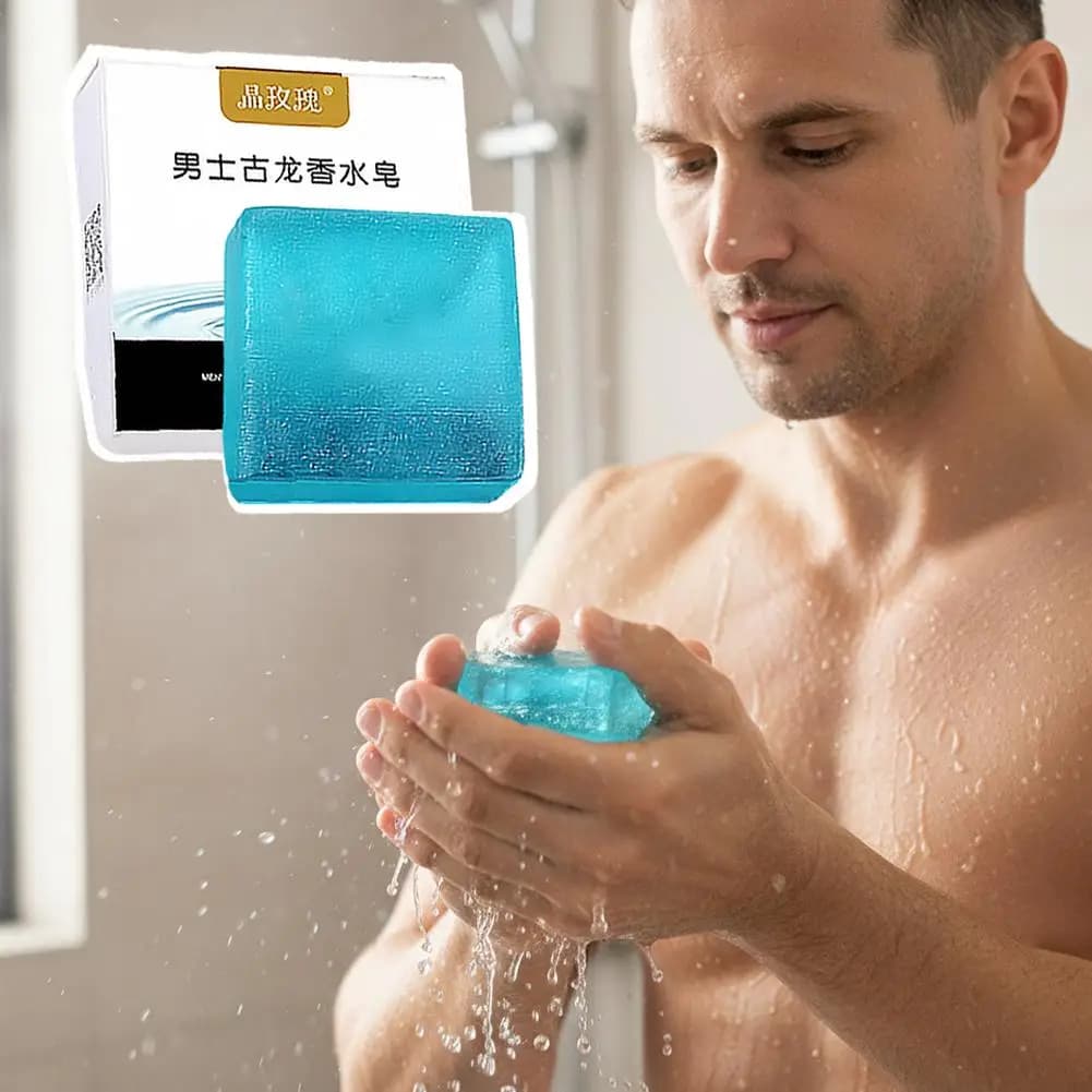 Cologne Scented Men's Soap Bar, Refreshing & Gentle Cleansing for Face & Body, All-in-One Shower Soap with Essential Oils 40g
