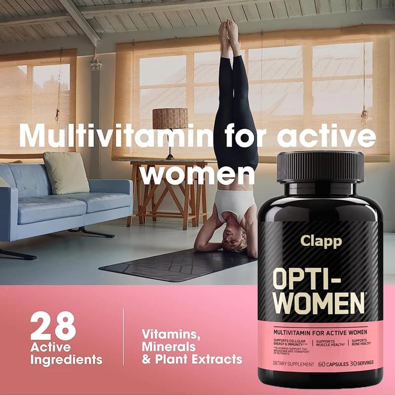 Opti-Women Center Vitamin C, Zinc and Vitamin D - Daily multivitamic supplement for women contains iron and 60 pills