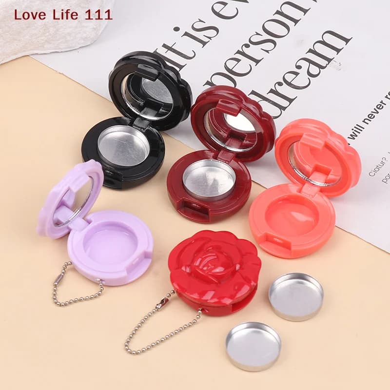 New Empty Umbrella Container with Pink Shape Keychain, Lip Box, Cosmetic Container Rechargeable for Makeup and Lip Mask