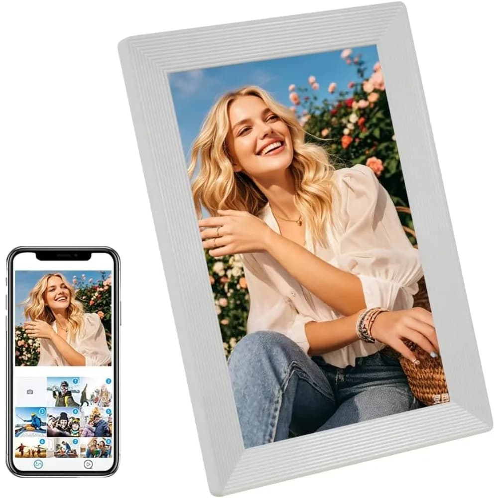 Cornice Digitale 3D HD da 10.1 Pollici con WiFi, Bluetooth, 16GB, Schermo Touch, Regalo
