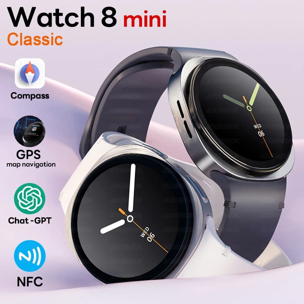 2025 Nuovo GPS Mappa di Navigazione Astuto Della Vigilanza Per Le Donne Degli Uomini NFC Bussola Orologio Sportivo Chiamata Bluetooth AMOLED HD Smartwatch 8 mini