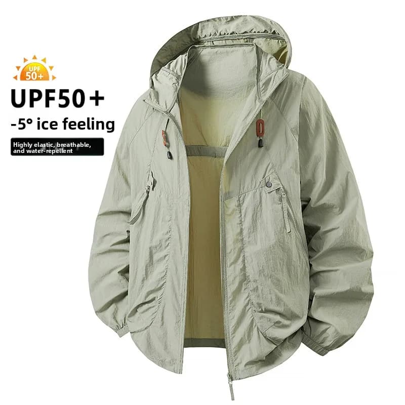 UPF50+ New Fashion Men Summer Ultra-thin Hooded Sunscreen Jackets Couple's Trendy Outwear Casual Breathable Coats windbreaker 4X