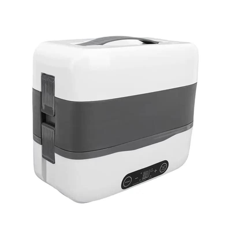 Scaldavivande Elettrico AB11 a Doppio Strato con 4 Contenitori, Scaldavivande Portatile con Funzione di Prenotazione 24 Ore