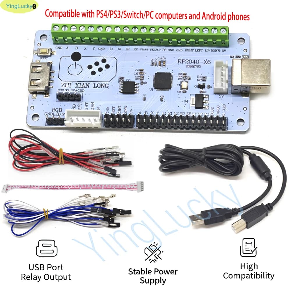 Zero Delay Usb Board Encoder Raspberry Pi Pico 2040 , Pc Ps4 PS5 Switch Game Arcade Joystick Hitbox Controller Cable Diy Parts