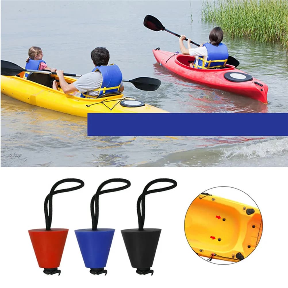 Kit di 4 Tappi di Scarico Portatili e Resistenti per Kayak, Canoe e Barche, Protezione dall'Infiltrazione d'Acqua Durante il Pagaia